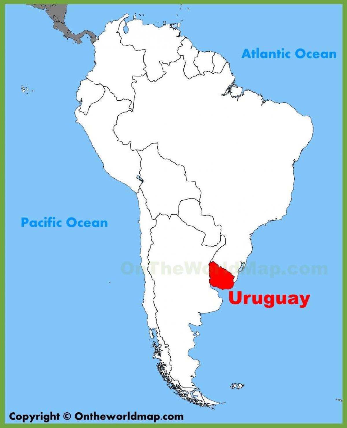 Peta dari Uruguay amerika selatan