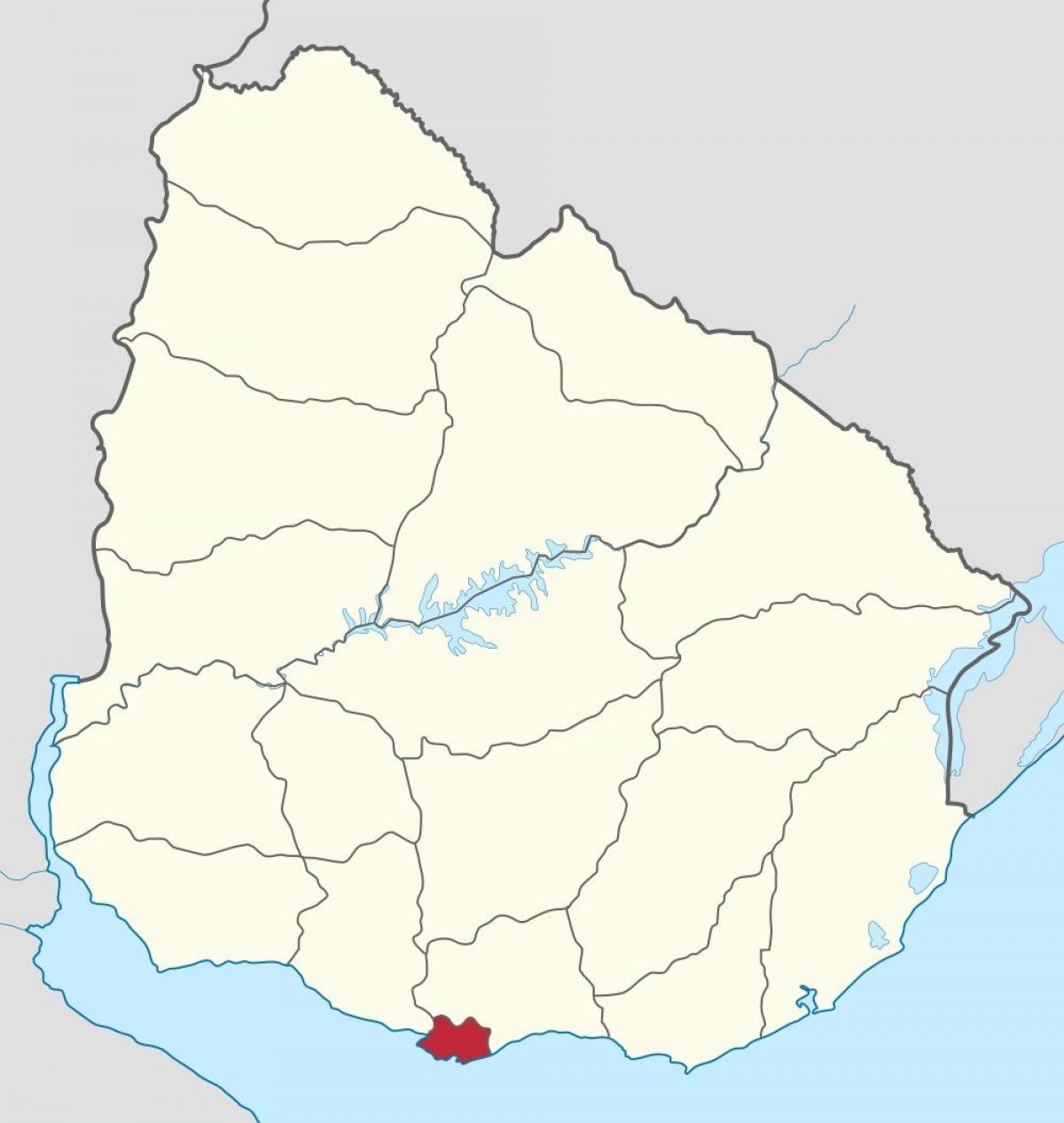 Peta dari Uruguay garis