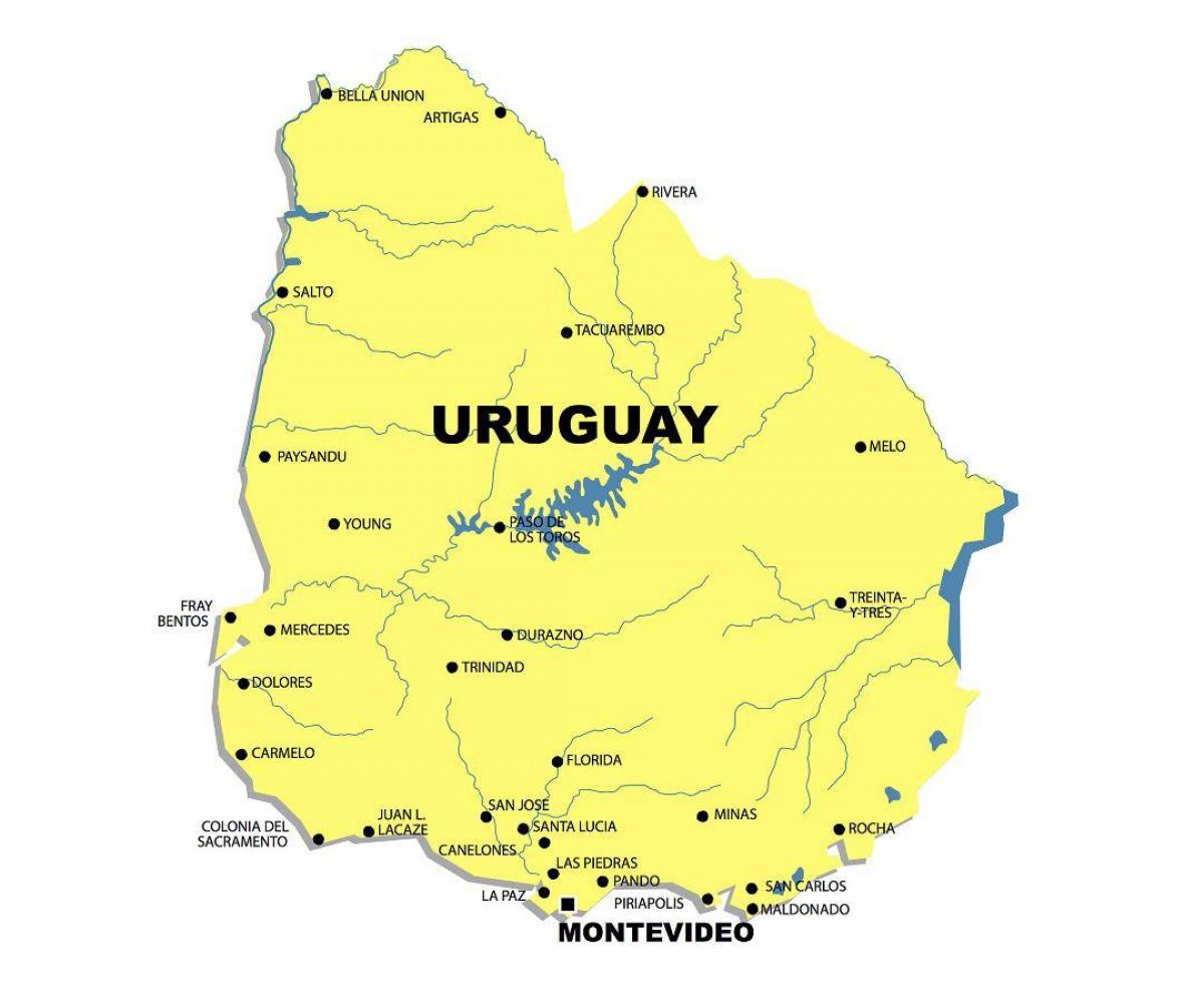 Peta dari Uruguay sungai