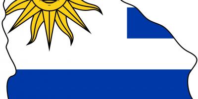 Peta dari Uruguay bendera