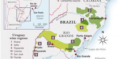 Peta dari Uruguay wain